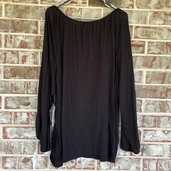 Terra & Sky Black Peasant Raglan Long Sleeved Blouse - Picture 9 of 9